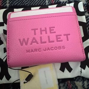 Marc Jacobs Pink Pebbled Leather 'The Wallet' Card Case
